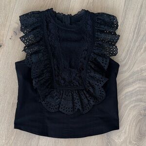 Anthropologie Black Lace Top